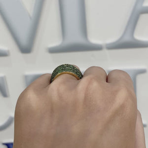 Tsavorite Pavé Dome Ring by Gemma Couture
