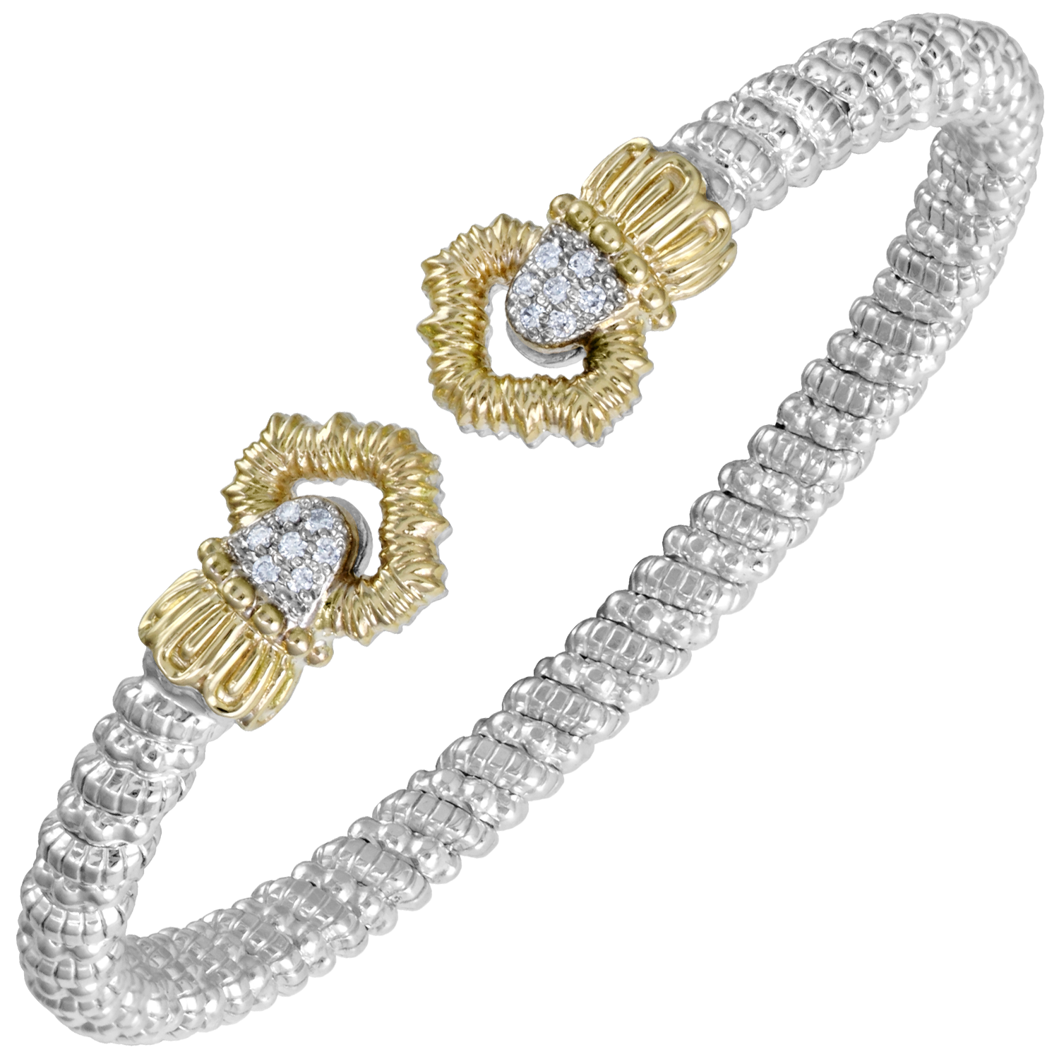 Diamond Petite Crown Open Cuff by Vahan - Talisman Collection Fine Jewelers