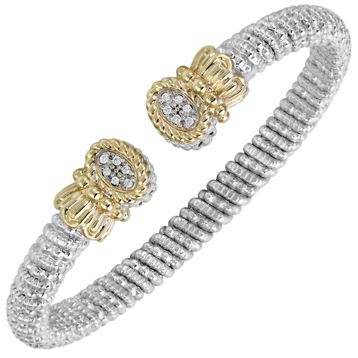 Multi-Pave Diamond Nuvo Open Cuff by Vahan - Talisman Collection Fine Jewelers