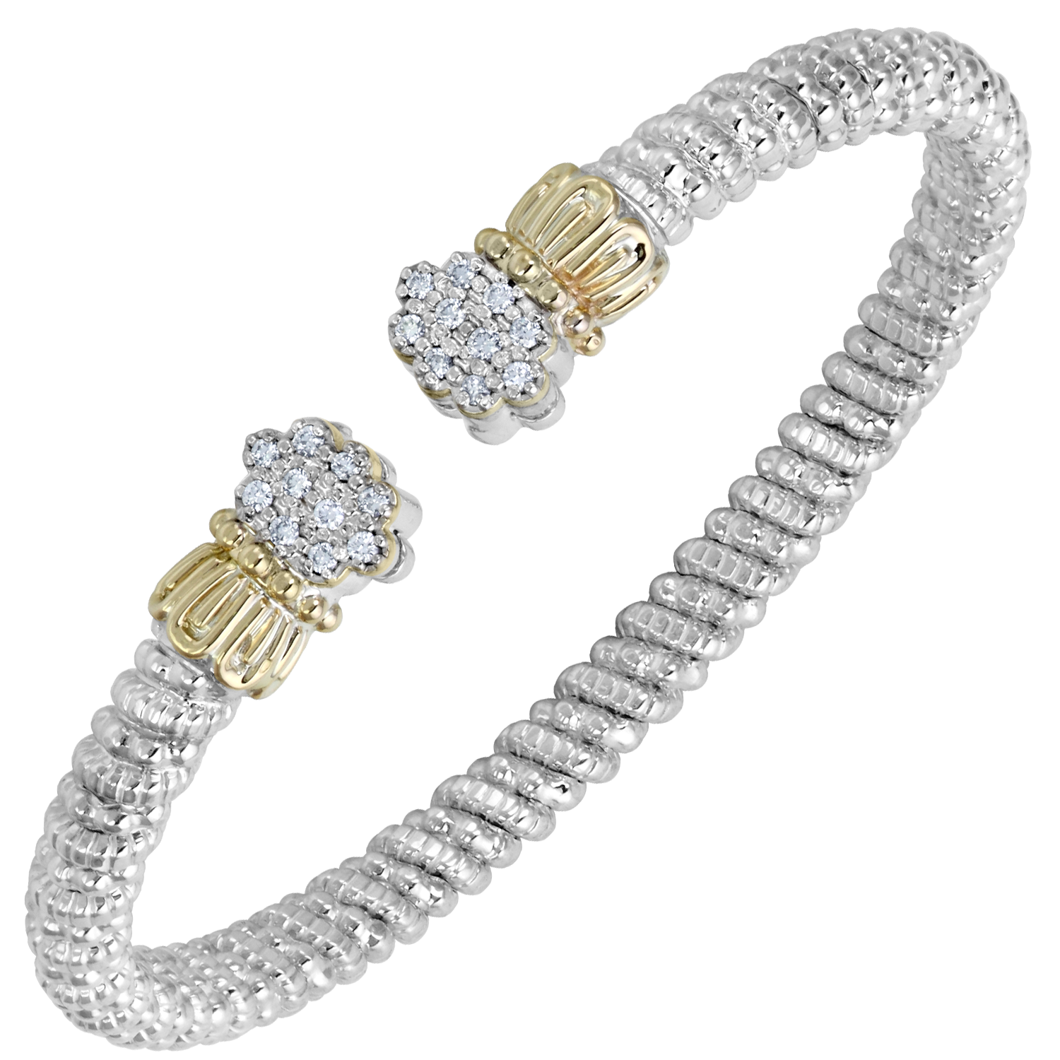 Multi-Pave Diamond Crown Open Cuff by Vahan - Talisman Collection Fine Jewelers