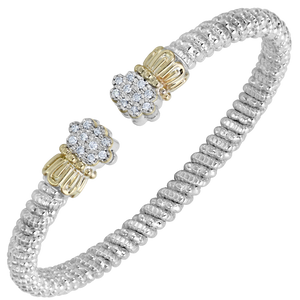 Multi-Pave Diamond Crown Open Cuff by Vahan - Talisman Collection Fine Jewelers