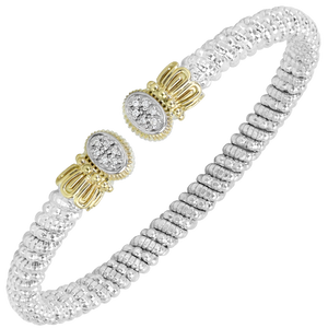 Multi-Pave Diamond Oval Petite Open Cuff by Vahan - Talisman Collection Fine Jewelers