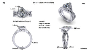 Custom Platinum Diamond Semi Mount and Shadow Band - Talisman Collection Fine Jewelers
