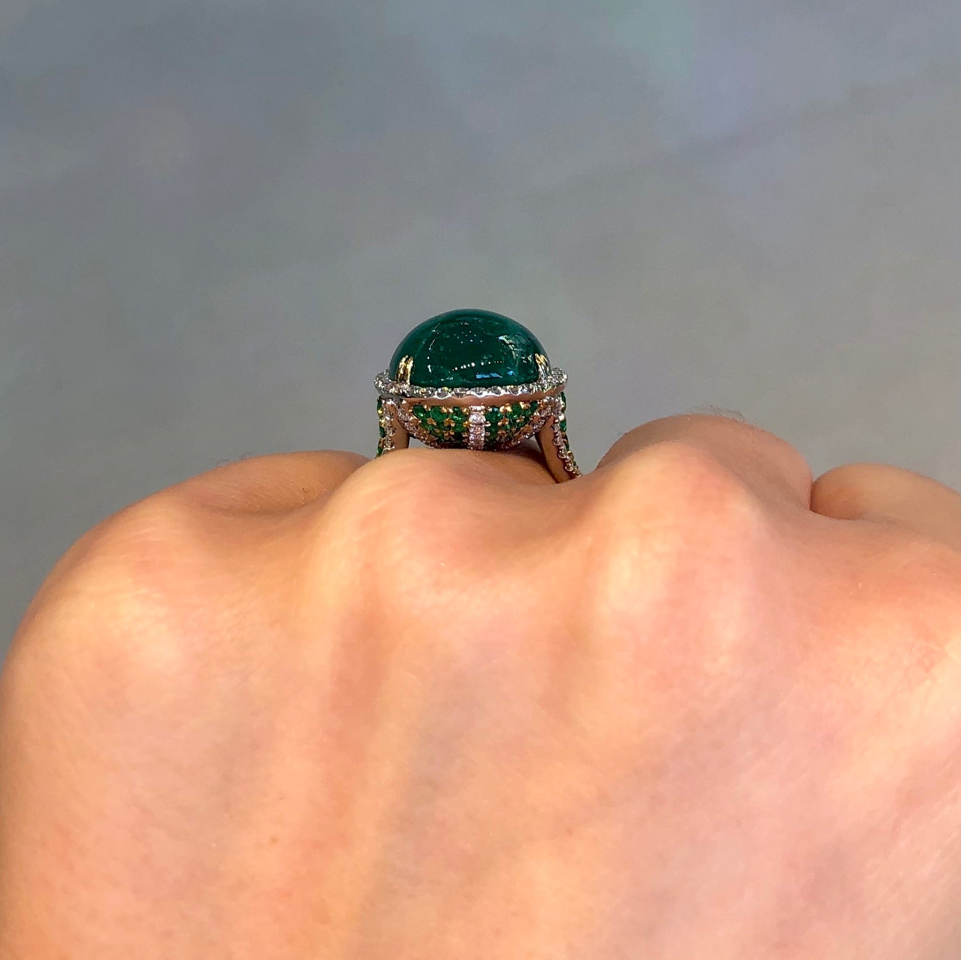 Emerald and Diamond Cabochon Ring - Talisman Collection Fine Jewelers