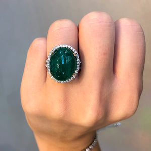 Emerald and Diamond Cabochon Ring - Talisman Collection Fine Jewelers