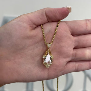 Imperial Topaz and Diamond Pear Necklace by Meredith Young