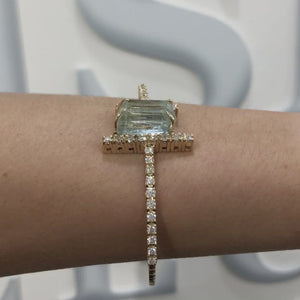 Aquamarine and Diamond Chasm Bracelet by Meredith Young