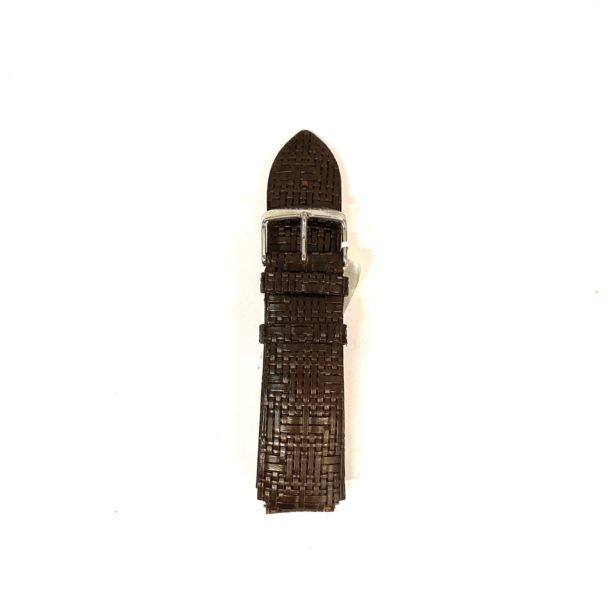 Philip Stein Woven Chocolate Leather Watch Band, Size 3 (22mm) - Talisman Collection Fine Jewelers