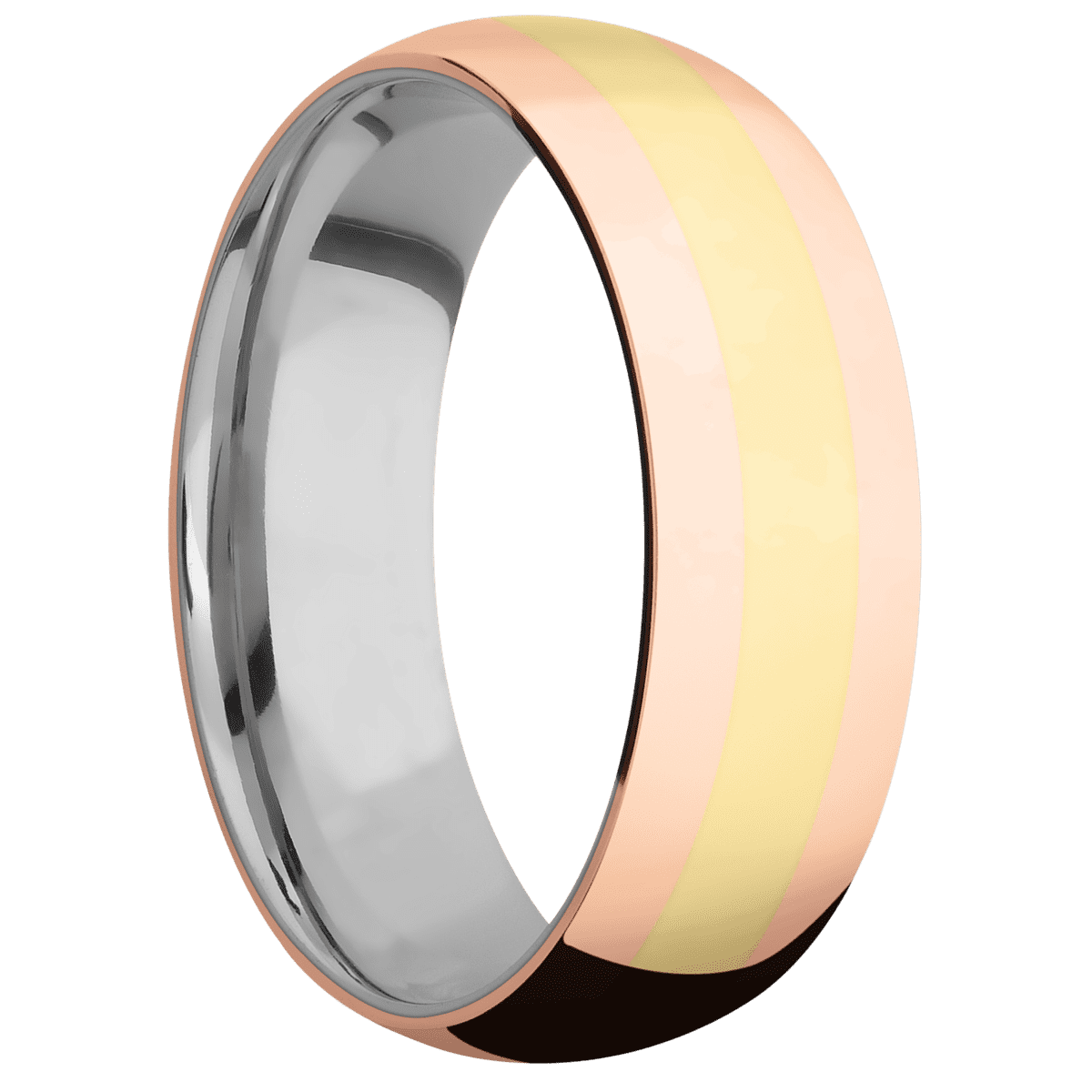 18K Rose Gold + Polish Finish + Titanium