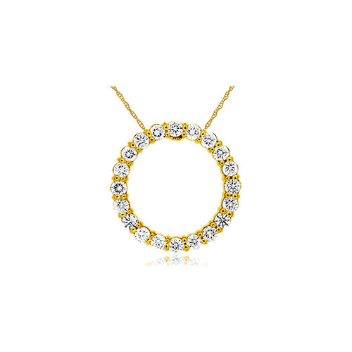 Diamond Eternal Open Circle Necklace in 14k Yellow Gold