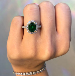 Emerald and Diamond Victoria Ring - Talisman Collection Fine Jewelers