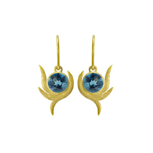 London Blue Topaz Circle of Vines Earrings by Laurie Kaiser