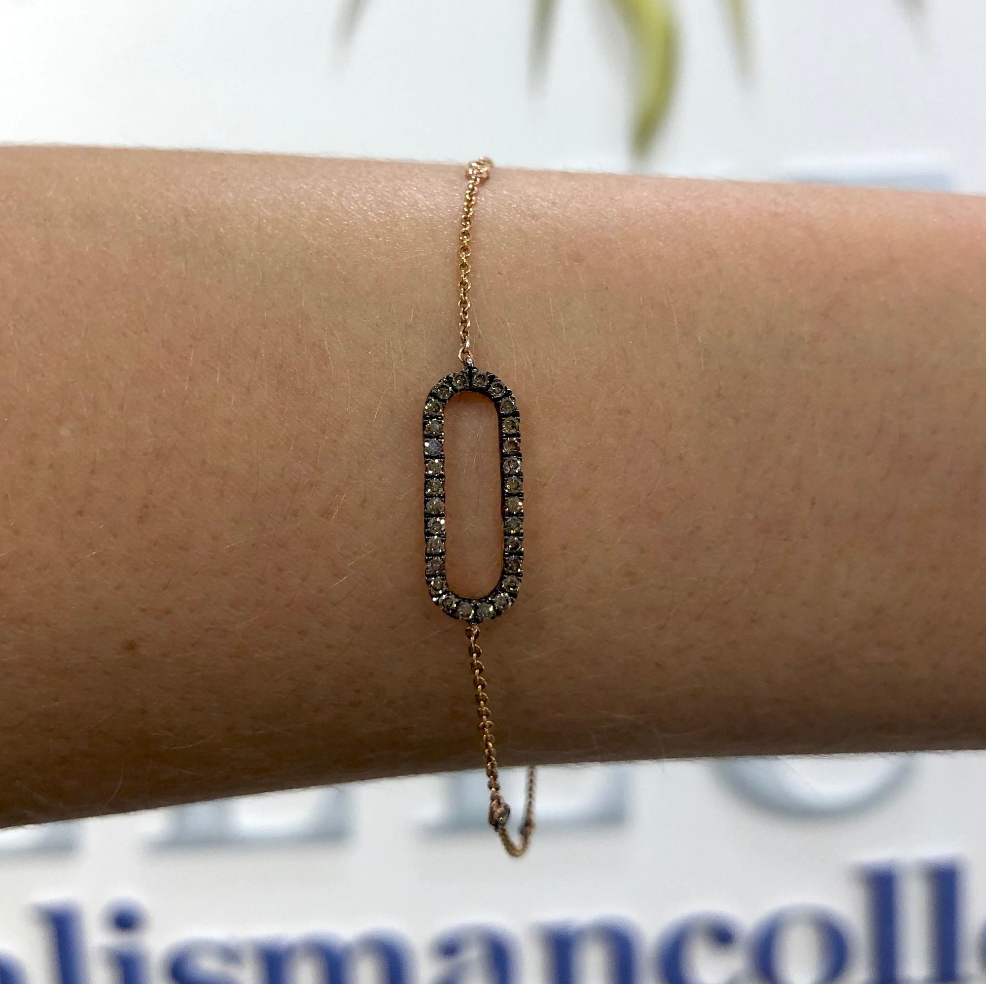 Champagne Diamond Ellipse Bracelet in 14k Rose Gold - Talisman Collection Fine Jewelers