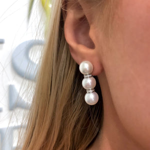 Pearl and Diamond Elizabeth Earrings - Talisman Collection Fine Jewelers