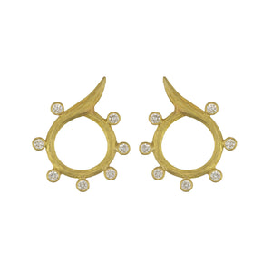 Diamond Open Vine Stud Earrings by Laurie Kaiser