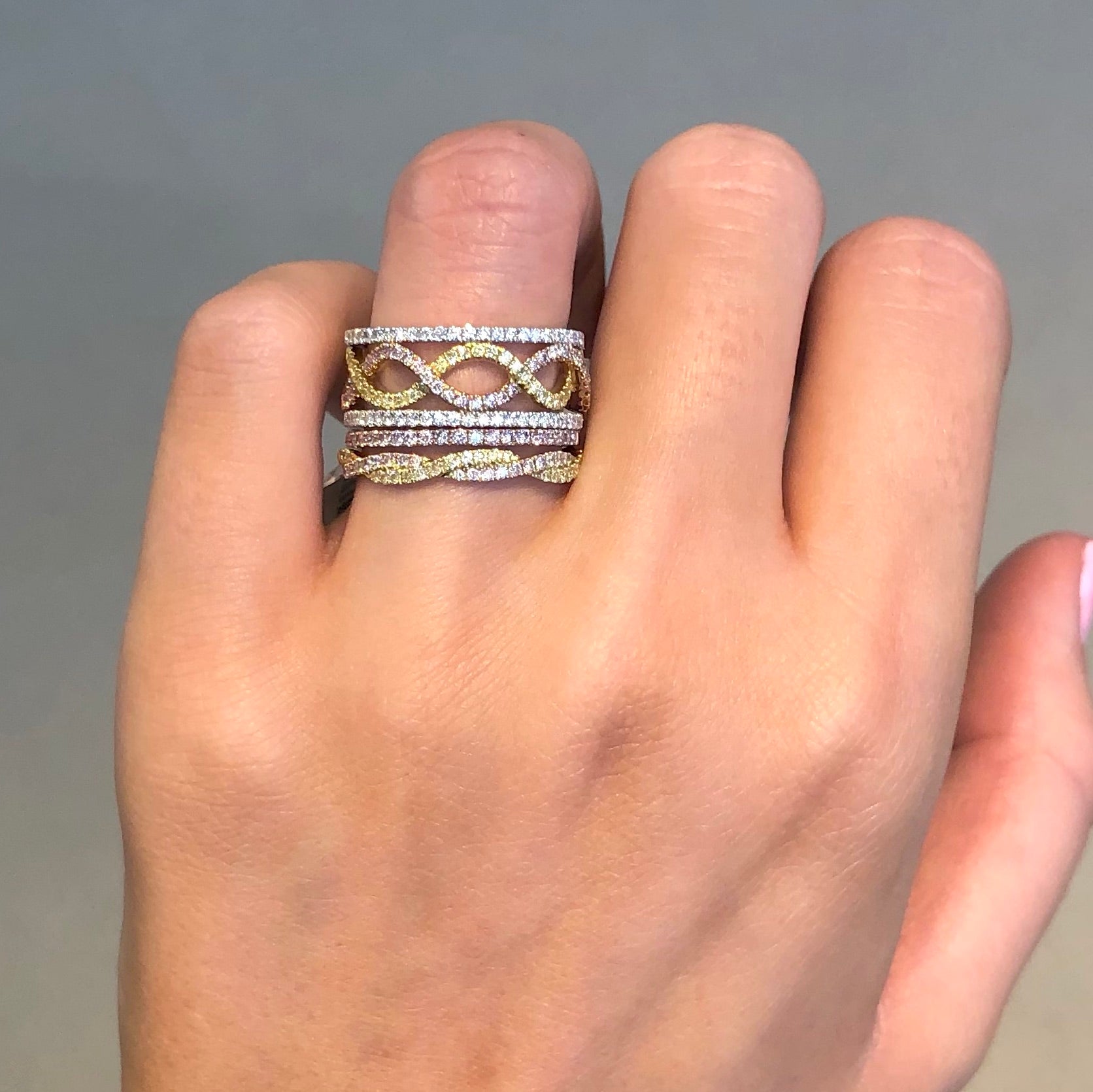 Tri Gold Stackable Rings