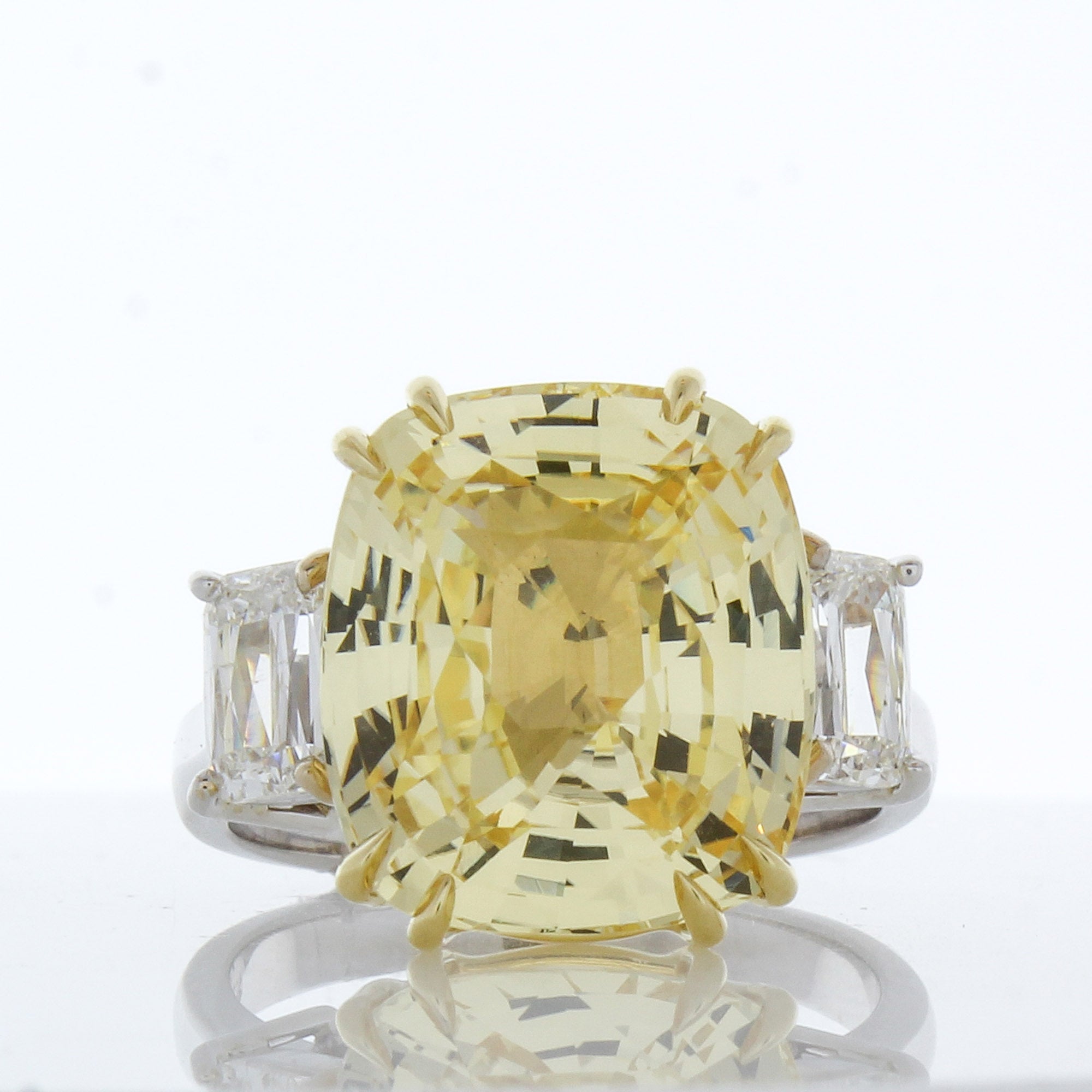 Yellow Sapphire and Diamond Victoria Ring