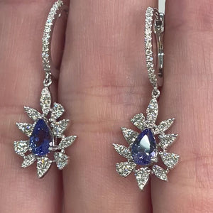 Tanzanite and Diamond Flora Drop Earrings