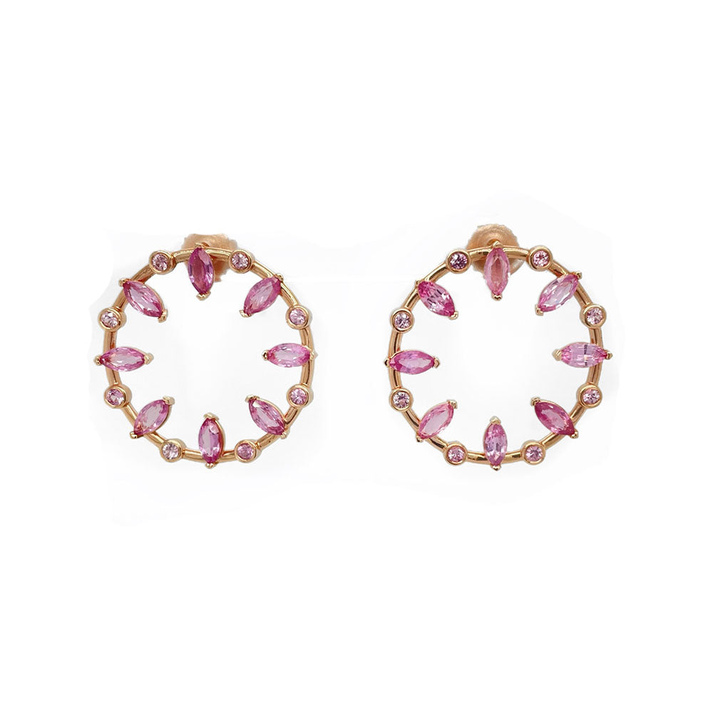 Pink Sapphire Meridian Earrings by Gemma Couture