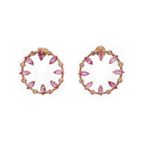 Pink Sapphire Meridian Earrings by Gemma Couture