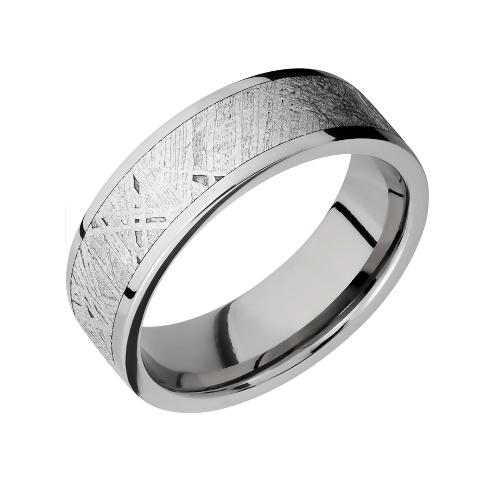 Classic Meteorite Inlay Men's Band - Talisman Collection Fine Jewelers