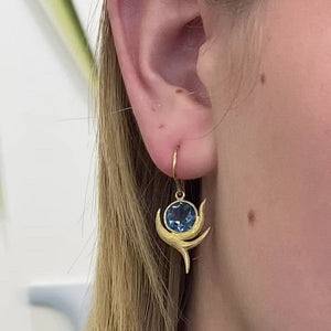 London Blue Topaz Circle of Vines Earrings by Laurie Kaiser
