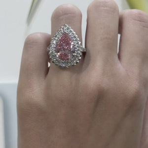 Pink Diamond Pear-Shaped Ring