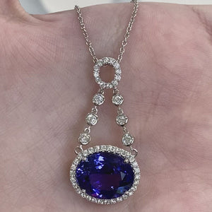 Tanzanite and Diamond Necklace by Yael