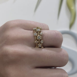 Diamond Contour Multi Bezel Ring by Meredith Young
