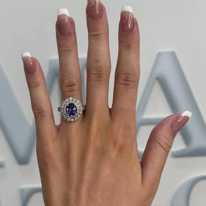 Tanzanite and Diamond Valentina Ring