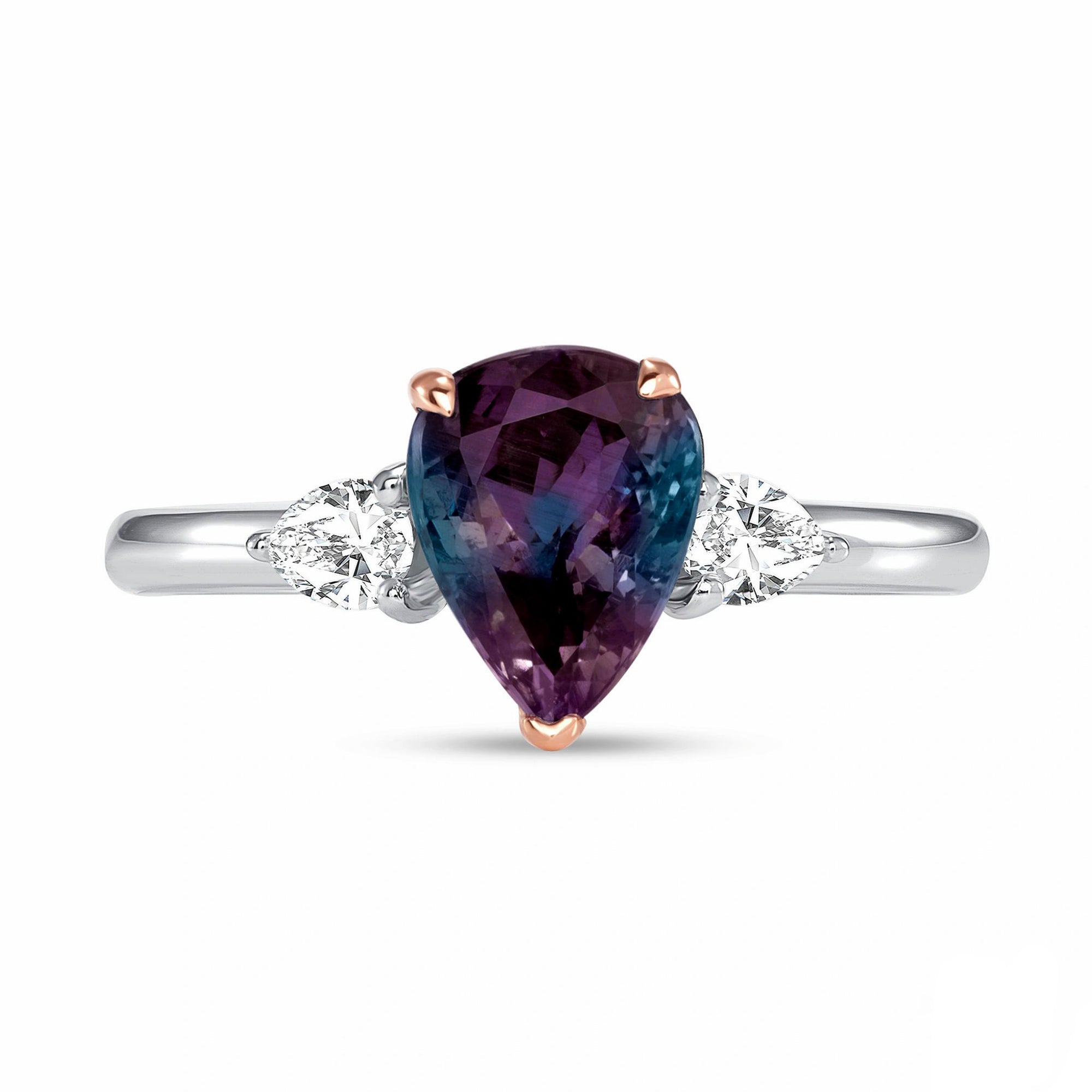 Alexandrite and Diamond, Platinum and 18k Rose Gold Ring - Talisman Collection Fine Jewelers