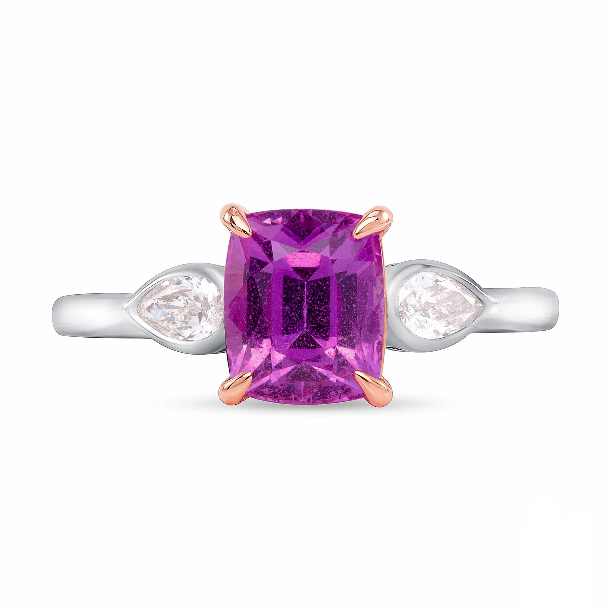 Pink Sapphire and Diamond, 18k White and Rose Gold Ring - Talisman Collection Fine Jewelers
