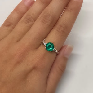 Emerald and Diamond, Platinum and 18k Rose Gold Ring - Talisman Collection Fine Jewelers