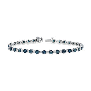 Blue Diamond Bracelet with White Diamonds - Talisman Collection Fine Jewelers