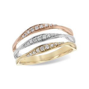 Diamond Tri-Gold Triple Stack Band - Talisman Collection Fine Jewelers