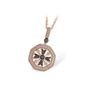 Brown and White Diamond Necklace in 14k Rose Gold - Talisman Collection Fine Jewelers