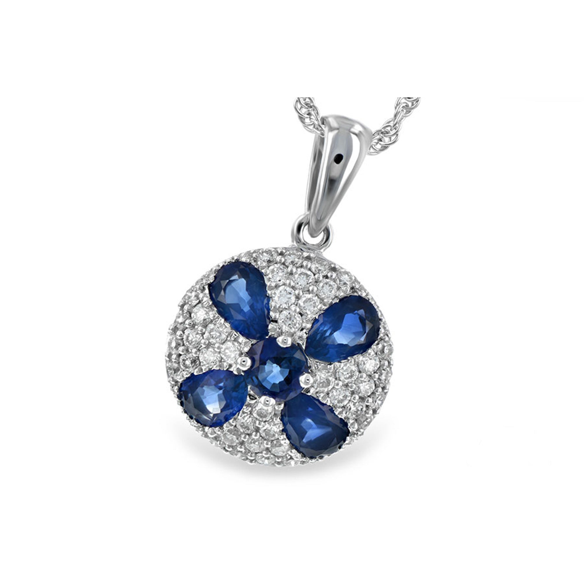 Blue Sapphire and Diamond Flora Necklace - Talisman Collection Fine Jewelers