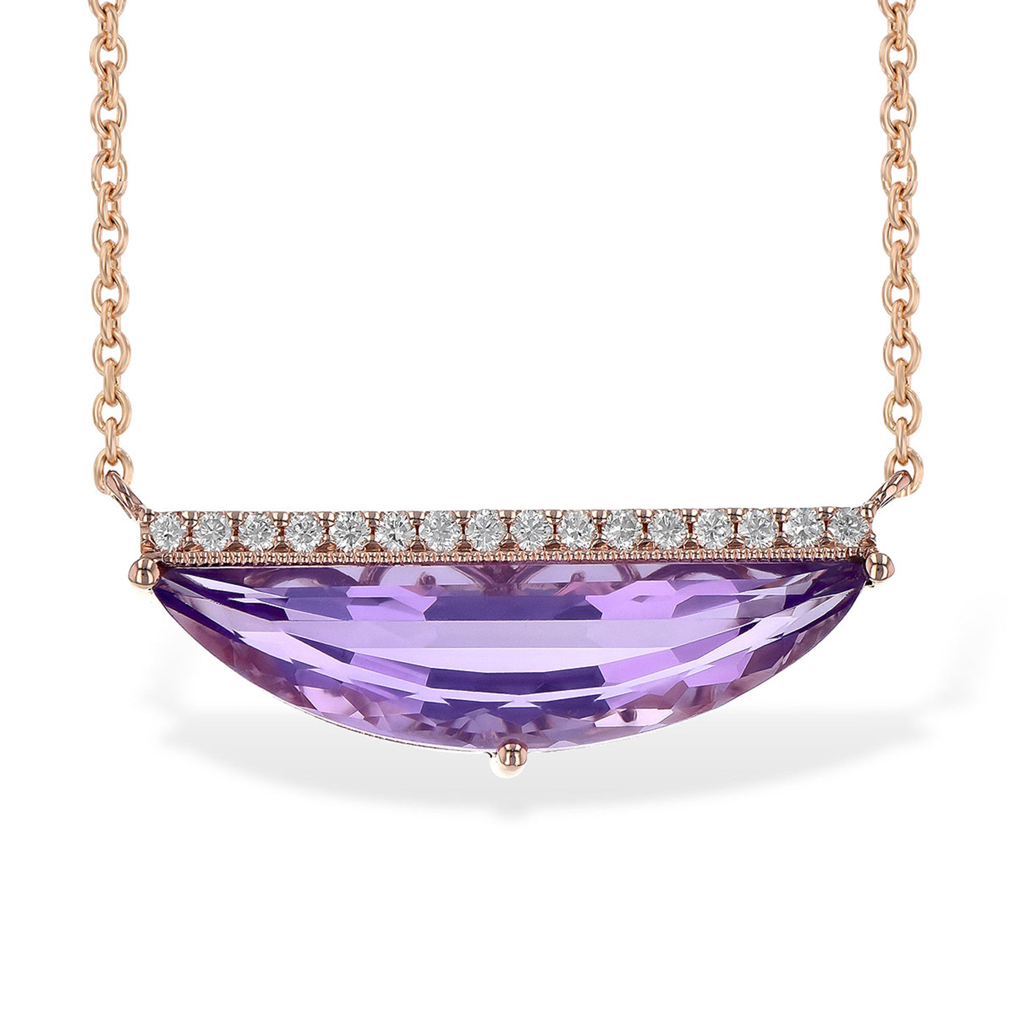 Amethyst Half Moon Necklace - Talisman Collection Fine Jewelers
