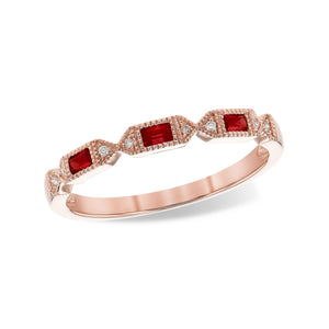 Ruby Baguette and Diamond Stack Band - Talisman Collection Fine Jewelers
