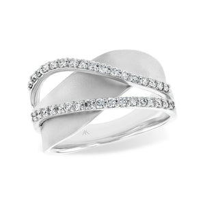 Diamond Matte Bypass Ring - Talisman Collection Fine Jewelers