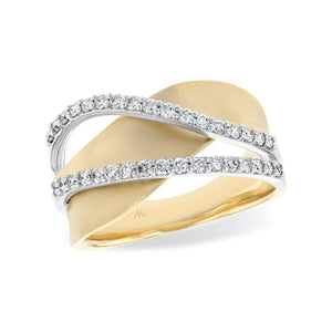 Diamond Matte Bypass Ring - Talisman Collection Fine Jewelers