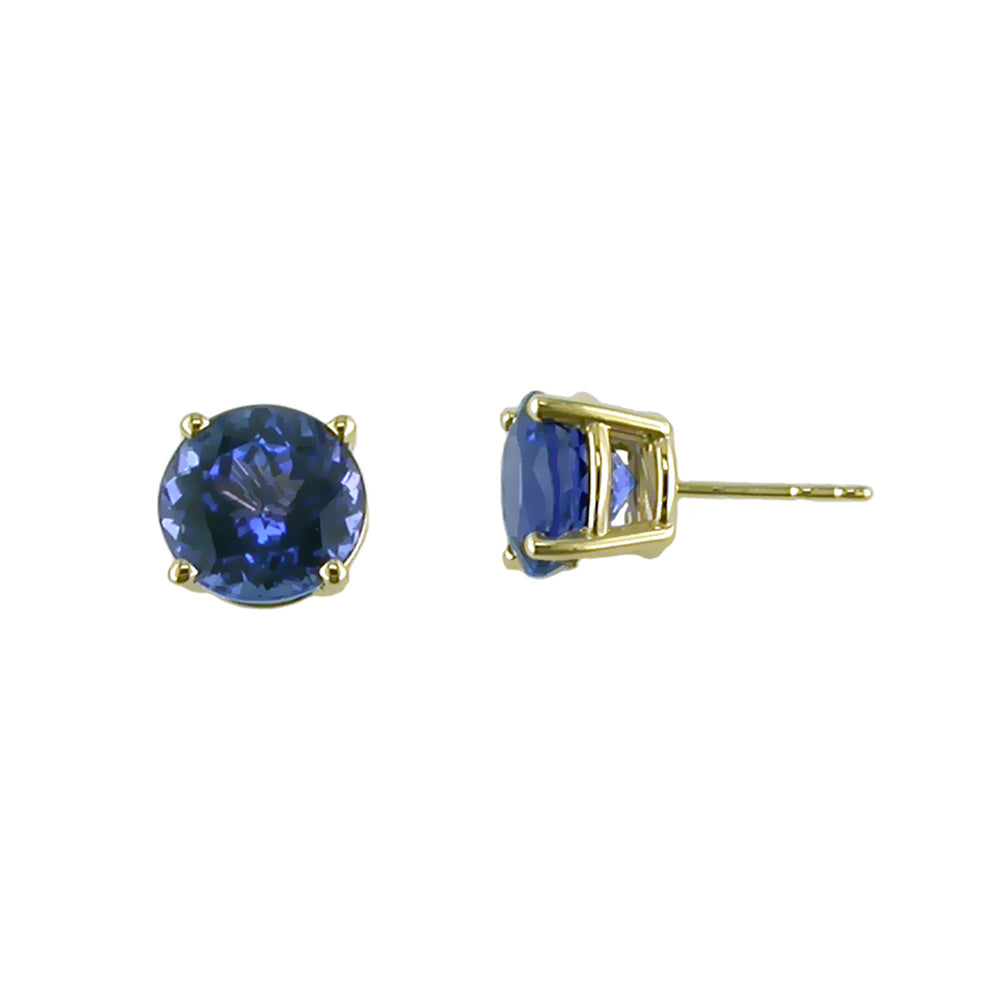 Tanzanite 7mm Round Stud Earrings - Talisman Collection Fine Jewelers