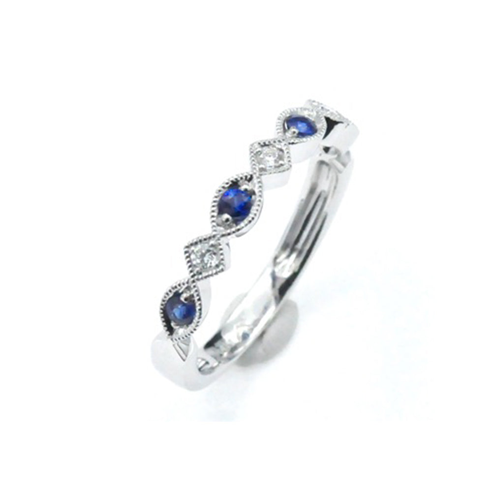 Sapphire and Diamond Alternating Stacking Band - Talisman Collection Fine Jewelers