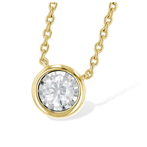 Diamond Bezel-Set Single Drop Necklace - Talisman Collection Fine Jewelers