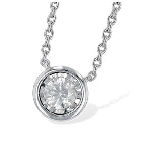 Diamond Bezel-Set Single Drop Necklace - Talisman Collection Fine Jewelers