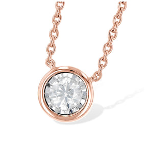 Diamond Bezel-Set Single Drop Necklace - Talisman Collection Fine Jewelers