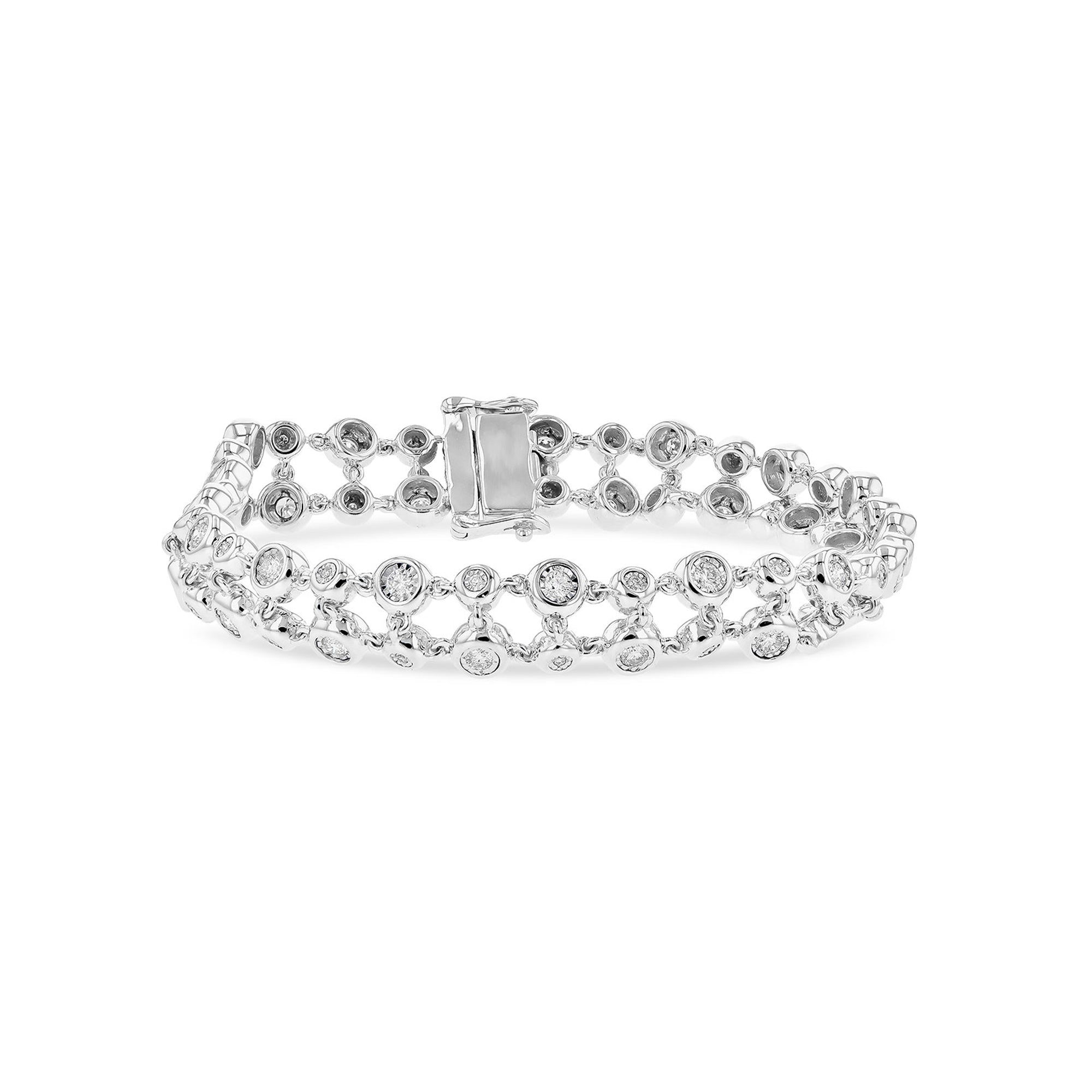 Diamond Two-Row Bubble Link Bracelet - Talisman Collection Fine Jewelers