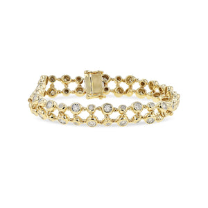 Diamond Two-Row Bubble Link Bracelet - Talisman Collection Fine Jewelers