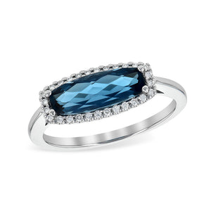 London Blue Topaz and Diamond Ring - Talisman Collection Fine Jewelers