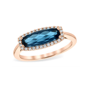 London Blue Topaz and Diamond Ring - Talisman Collection Fine Jewelers